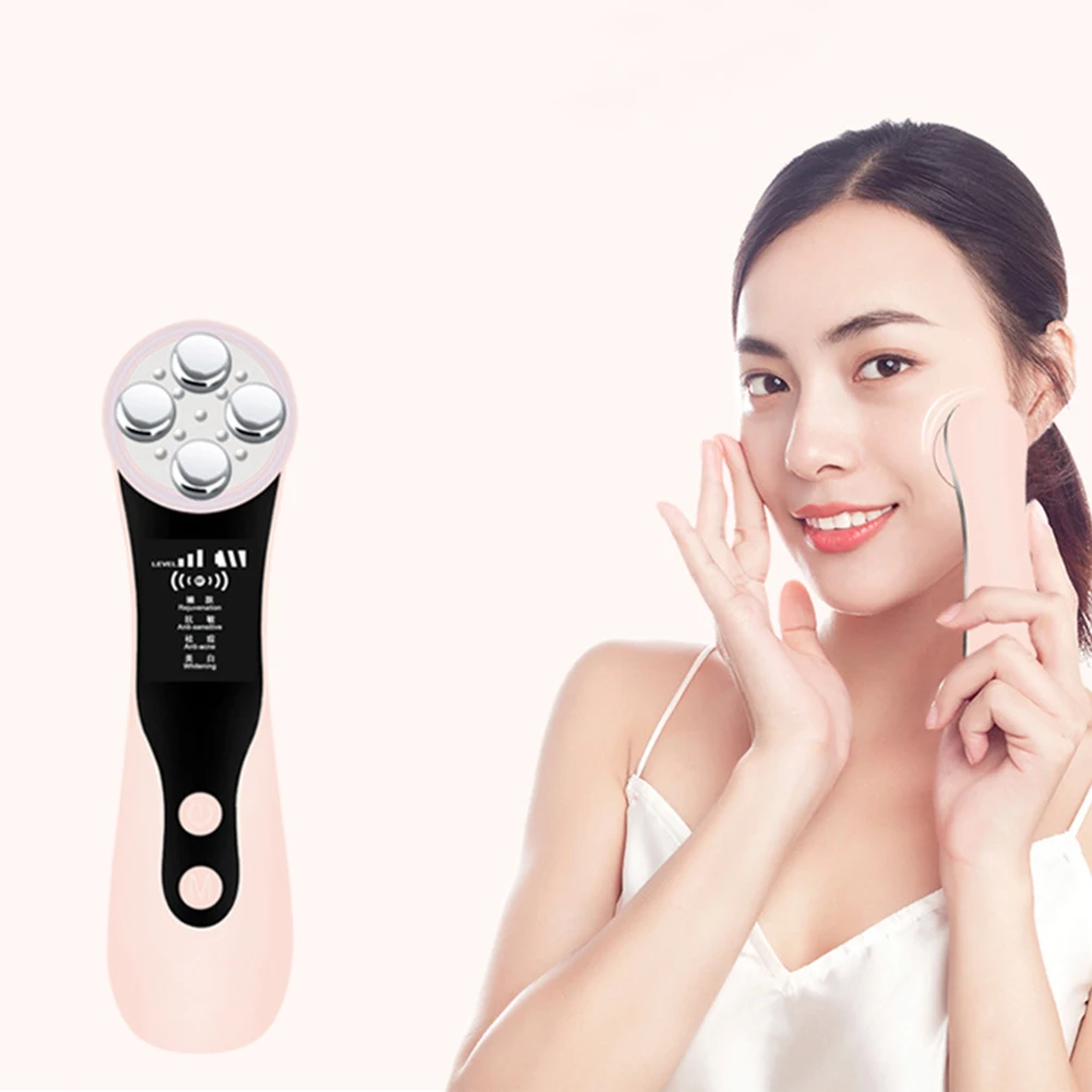 

Ультразвуковой кавитационный массажер для похудения, подтягивающий кожу лица, со светодиодной подсветкой, EMS RF