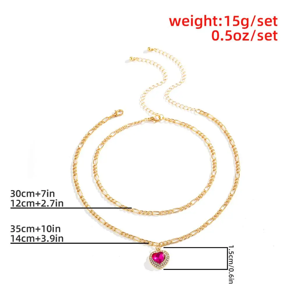 

Salircon Kpop Luxury Crystal Heart Pendant Necklace for Women Vintage Aesthetic Rhinestone Chain Choker Necklace Jewelry Gifts