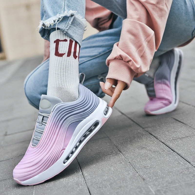 

Breathable Running Shoes for Women Pink Air Cushion Athletic Shoes Sneakers Unisex Breathable Trainers Walking Jogging Shoes