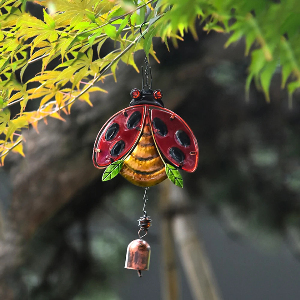 

Retro Studios Metal Wind Chimes Unique Beautiful Insect Ladybug Stained Glass Wind Chimes For Home Door Garden Patio Yard