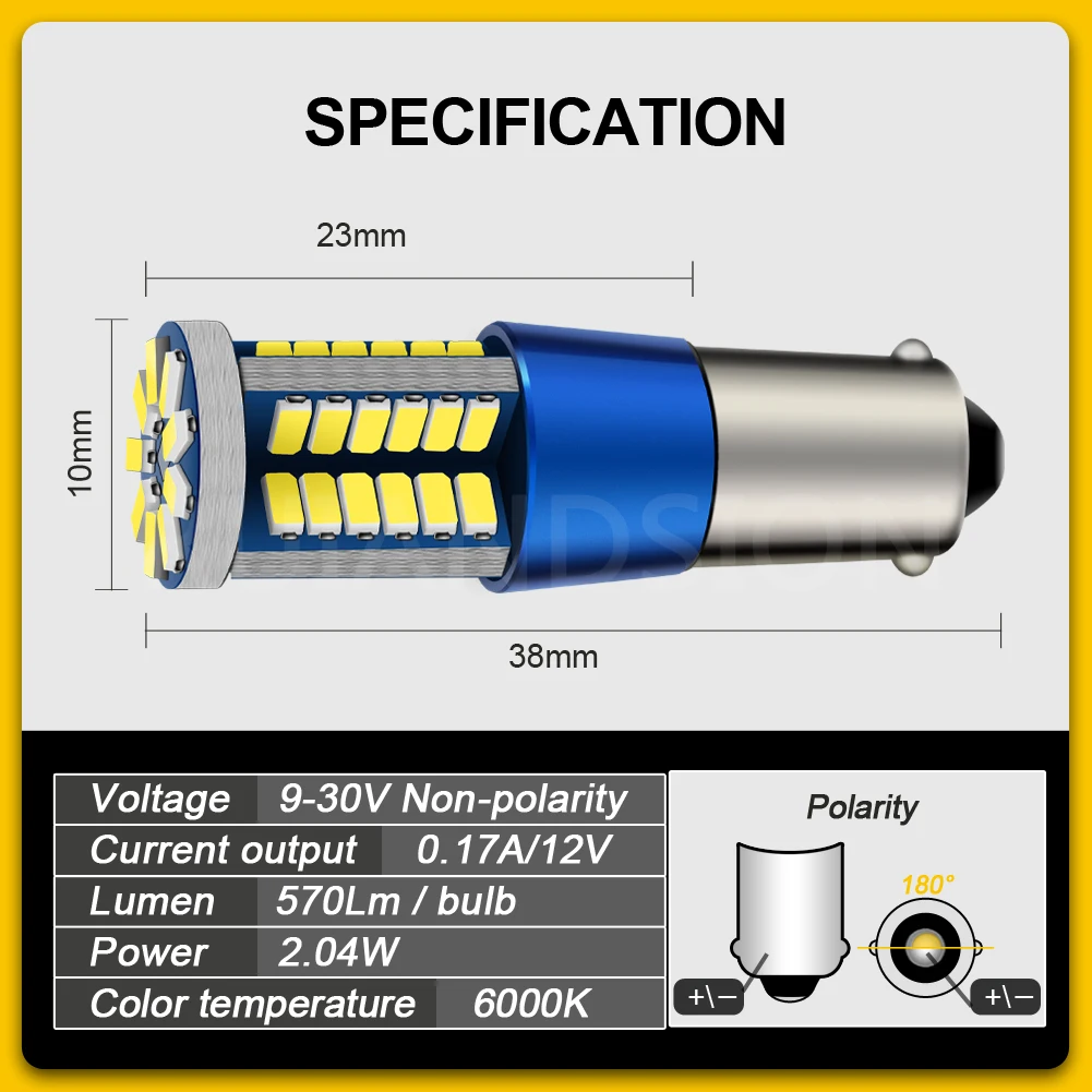 Комплект из 2 предметов с can bus BA9S BAX9S H21W BAY9s T10 W5W 12V 24V светодиодный для автомобиля