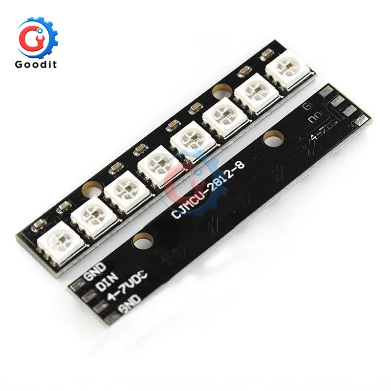 8-битный канал WS2812 5050 RGB 8 Светодиодный светильник встроенный полноцветный макетная плата полосы драйвер платы для Arduino 8 каналов