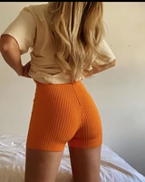 deive teger women 2021 new fashion bandage shorts casual black orange bone color shorts 9001
