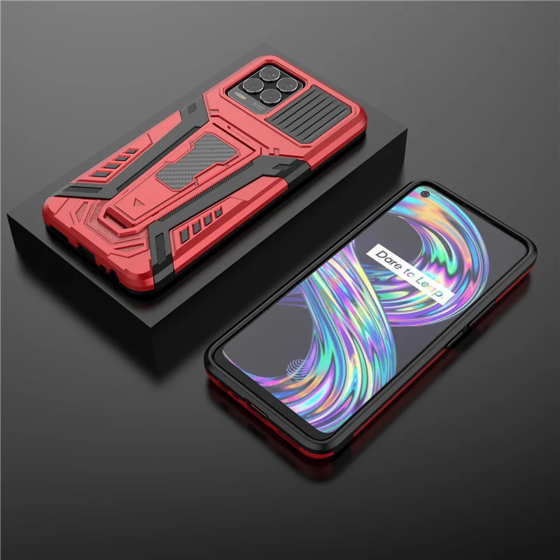 for oppo realme 8 pro case silicone protective holder funda armor bracket rubber shell realme 8 pro case for realme 8 pro cover free global shipping