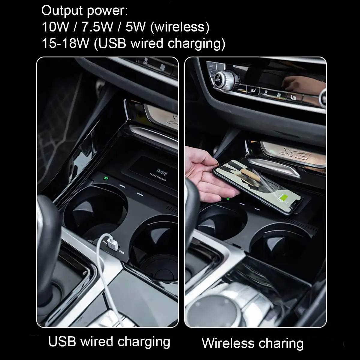 car mobile phone wireless charger qi car accessories 10w for bmw 5 6 series g30 g38 g32 6gt 2018 2019 2020 2021 free global shipping