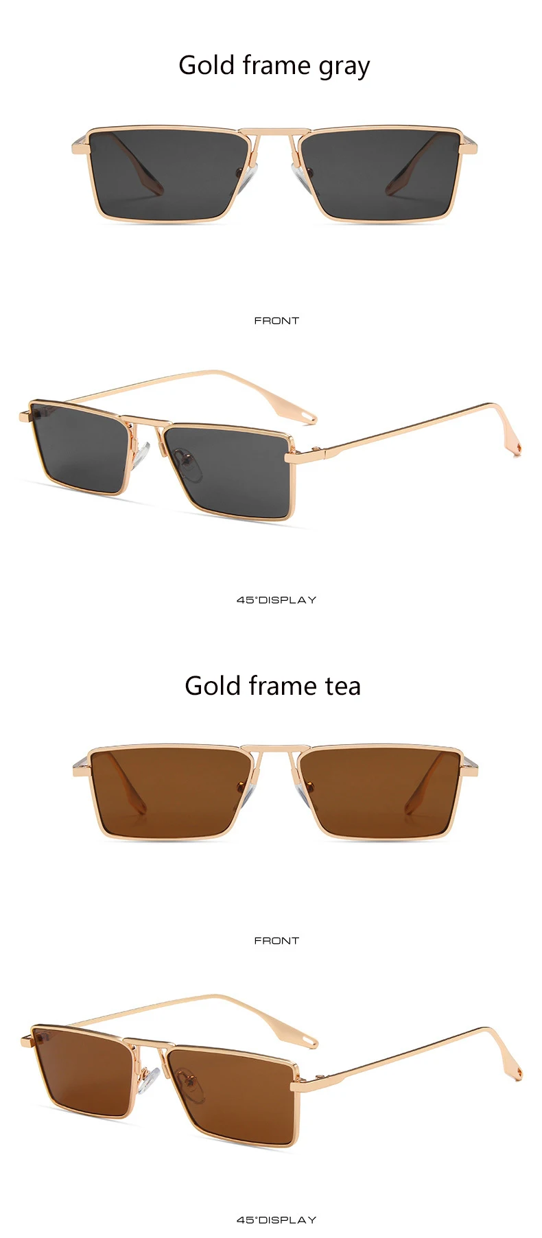 Sunglasses 2022 Fashion Small Box Metal Frame Rectangle Glasses The New Vintage Men and Women Luxury Designer Driving Eyeglasses round sunglasses