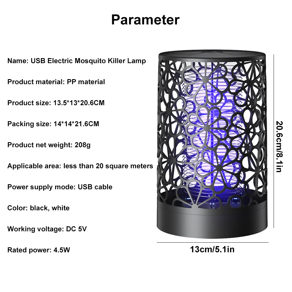 

Electric Mosquito Killer Lamp UV Mosquitoes Repellent USB Anti Mosquito Fly Trap Insect Killer Fly Swatter Bug Zapper Outdoor