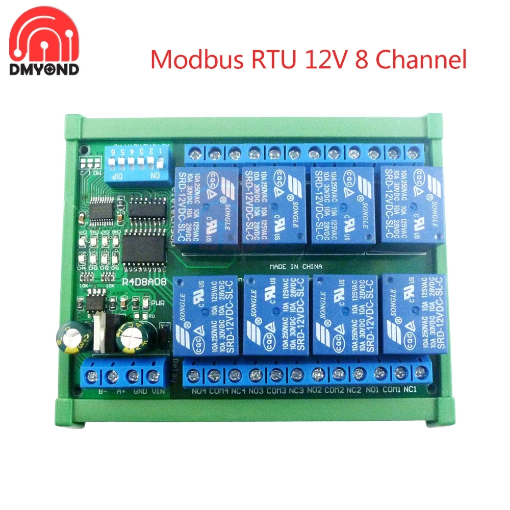 Релейная плата Modbus RTU UART пульт дистанционного управления DIN35 12 В постоянного тока