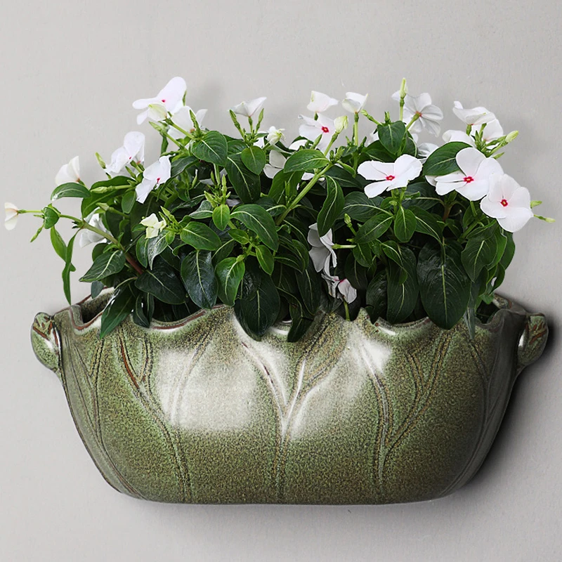 

Wall-mounted ceramic flowerpot vase perforation-free villa garden decoration balcony vase succulent wall-mounted flowerpot
