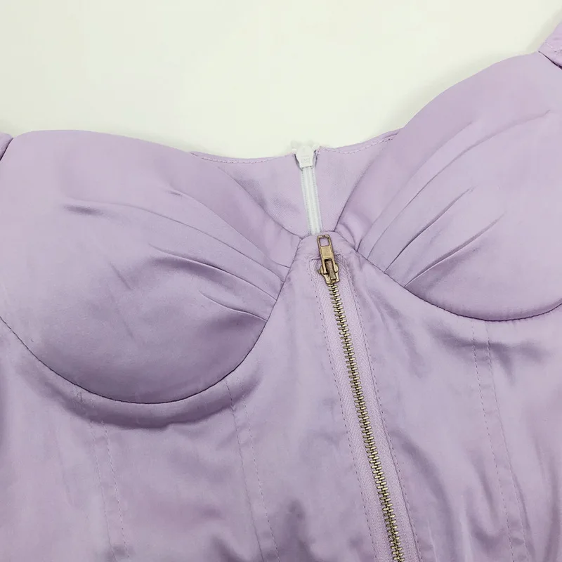 

2020 Summer Women Sweet Moves Puff Sleeve Satin Mini Dress V Neck Zipper Bodycon Sexy Party Club Sexy Dress Elegant Vestidos