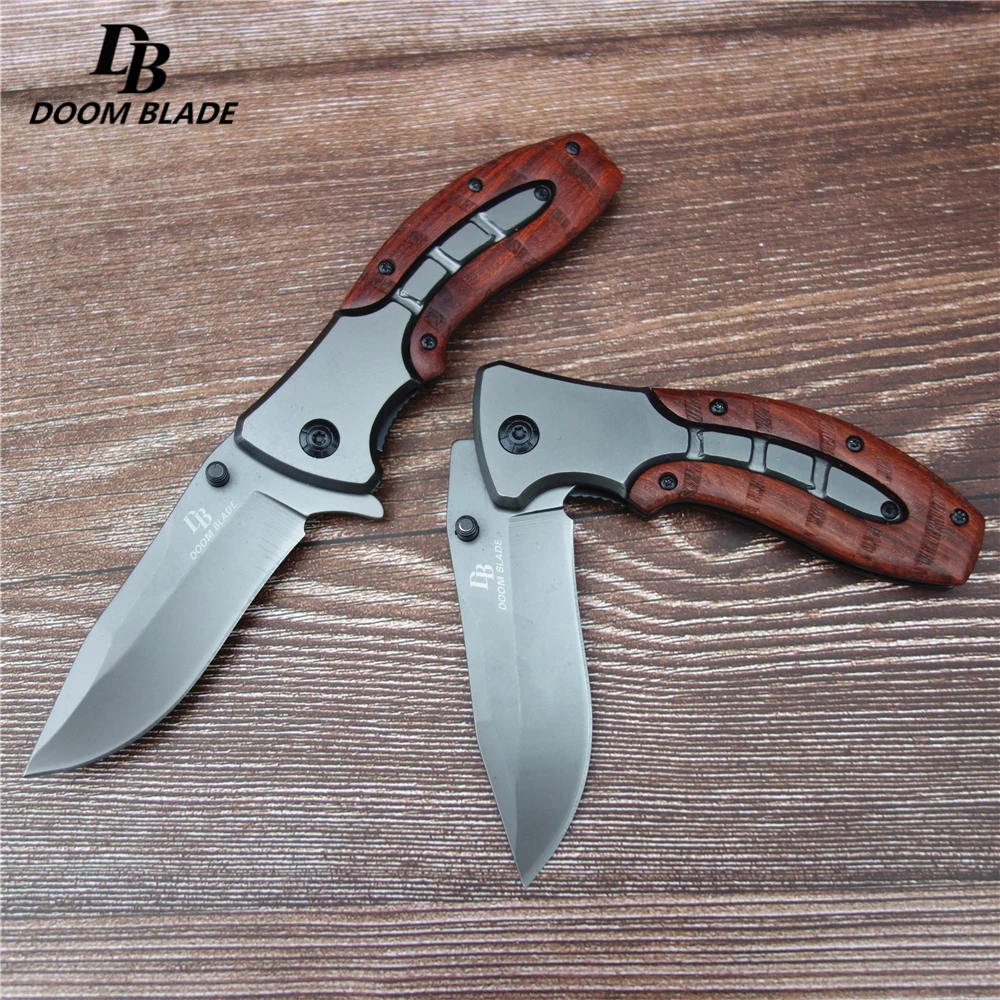 10PCS/LOT 7.9&quot Knives 57HRC Wooden Camping Outdoor Folding Portable Survival Rescue Tools Self-defense Multi Tactical Knife |