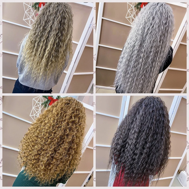 

Desire for hair Water Wave Crochet Hair 28 Inch Long Synthetic Hair Braids Natural Wavy Ombre Blond Hair Extensions