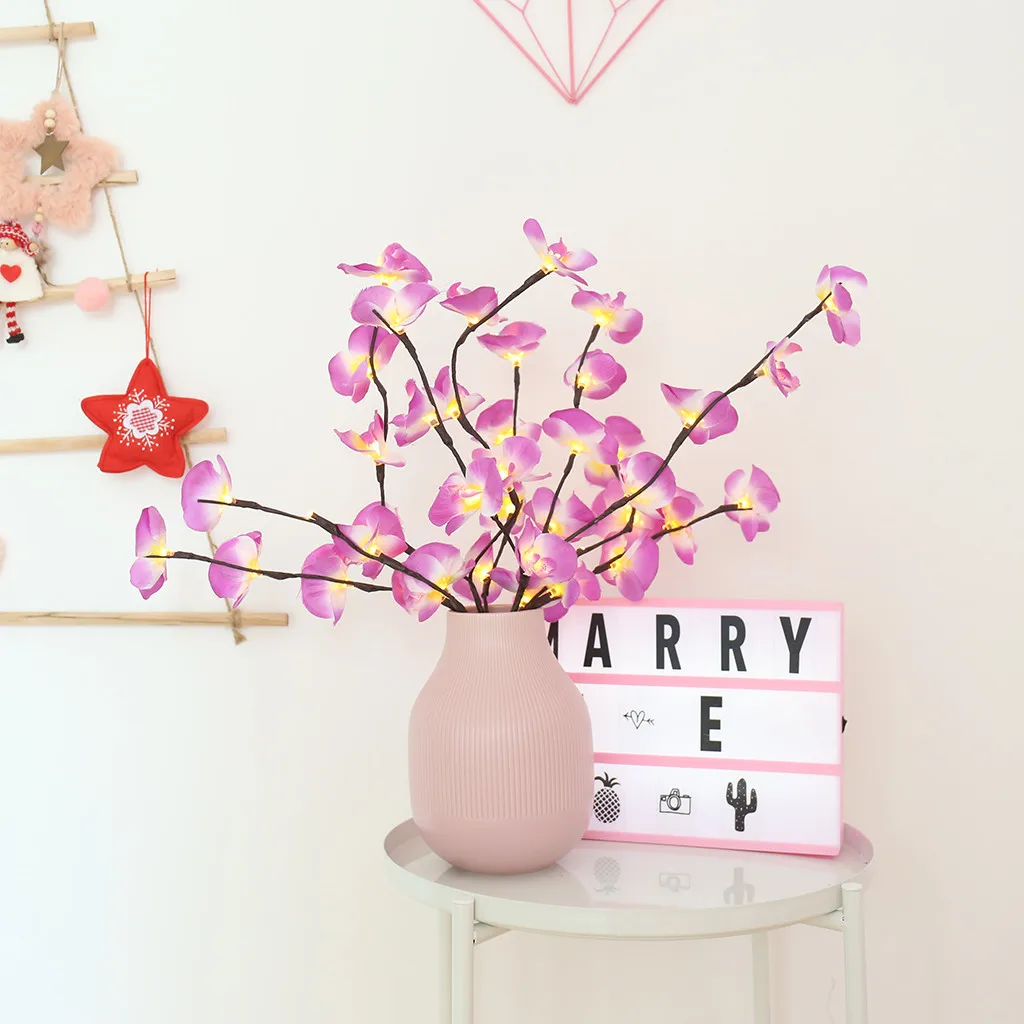 Фаленопсис ветка дерева светильник лый Цветочный Свет для дома Рождественская