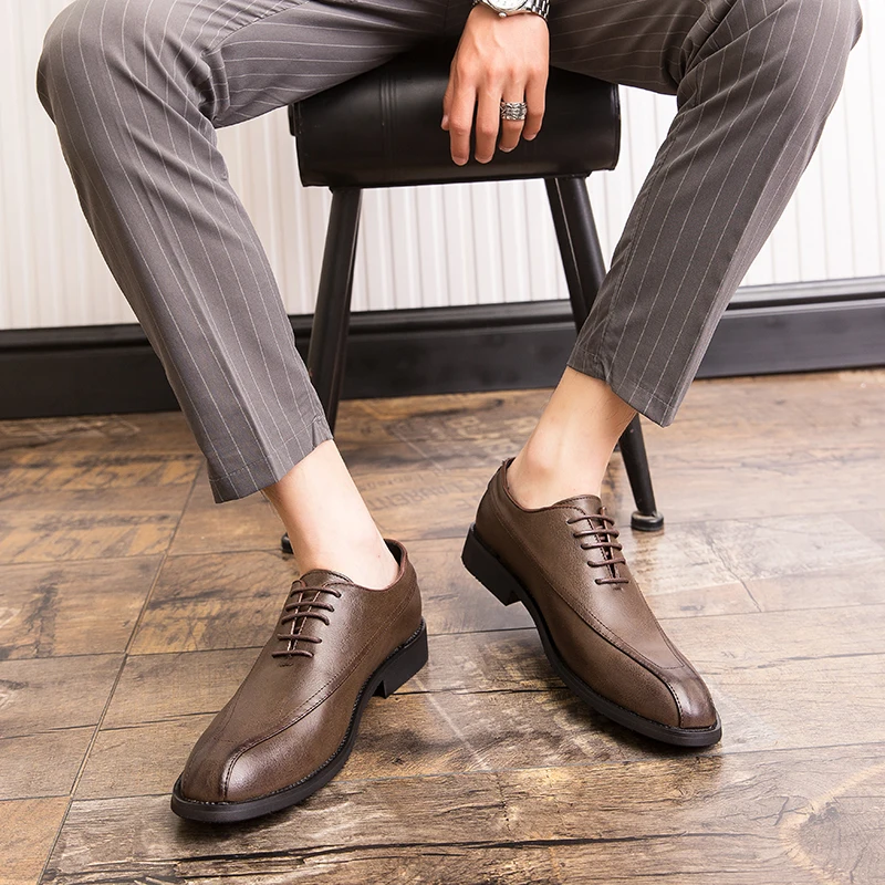 

Brand Men's Dress Shoes Handmade Quality Men's Leather Shoes Comfortable Men Wedding Dress Shoe Fashion Office Footwear Male