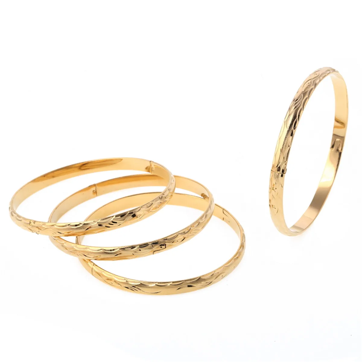 

Fashion 4pcs Bangle Decoration African Dubai Gold Color Women Charm Jewelry