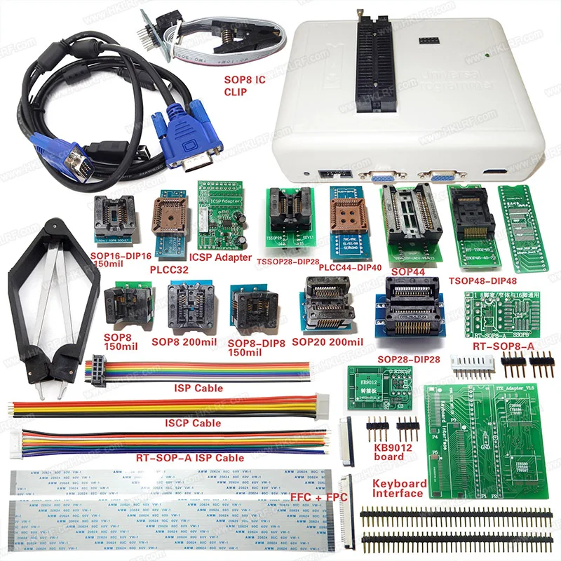 USB Universal Programmer RT809H + 21 Adapters EMMC-Nand FLASH Bios EEPROM Better Than TL866II Plus | Компьютеры и офис