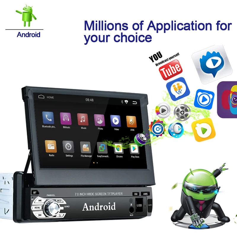 Android 9 0 Автомобиль Радио Стерео 7 дюймов емкостный сенсорный экран Пресс Экран