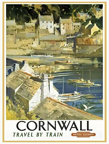 

Cornwall Rail Theme Retro Wall Decor Metal Tin Sign 8x12 Inch Vintage Bar Club Home Restaurant Kitchen Garage Or Gift