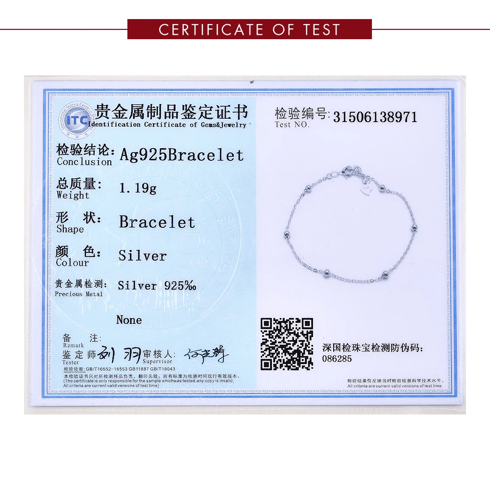 

SILVERHOO Real 925 Sterling Silver Bracelet Spacer Bead Chain Minimalist Fine Silver Jewelry For Women Hot Selling Birthday Gift