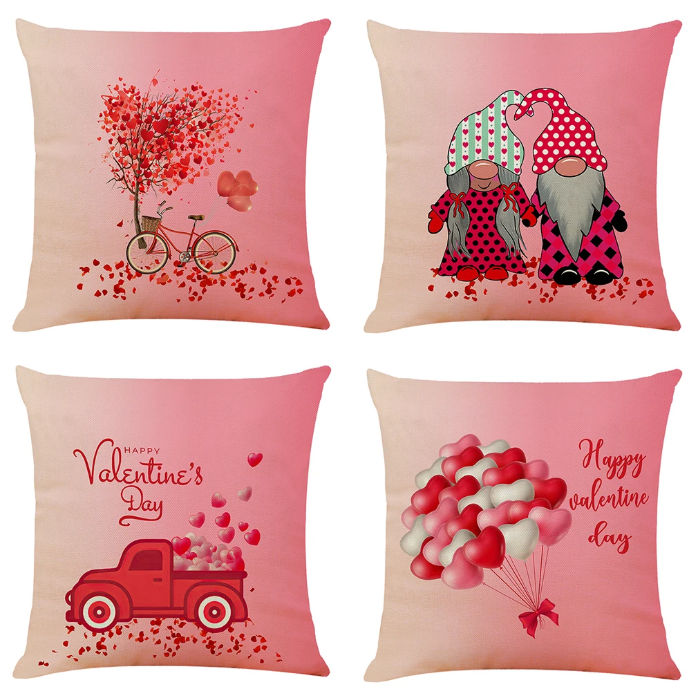 

Romantic Pink Valentine's Day Pillowcase Car Sofa Cushion Office Home Pillowcase 45*45cm