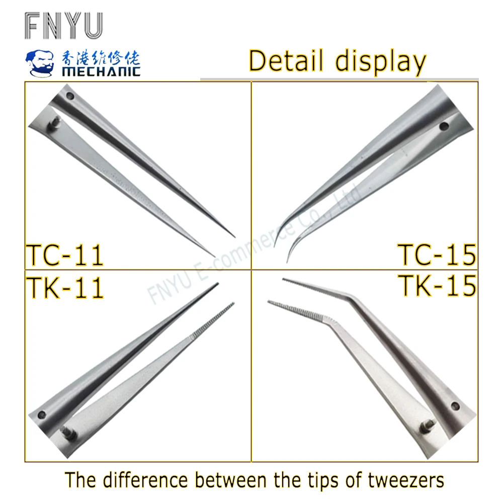 

MECHANIC Maintenance Chip Tin Planting Tweezers T Series Tin Planting Tweezers Repair Press Mesh Titanium Alloy Tweezers
