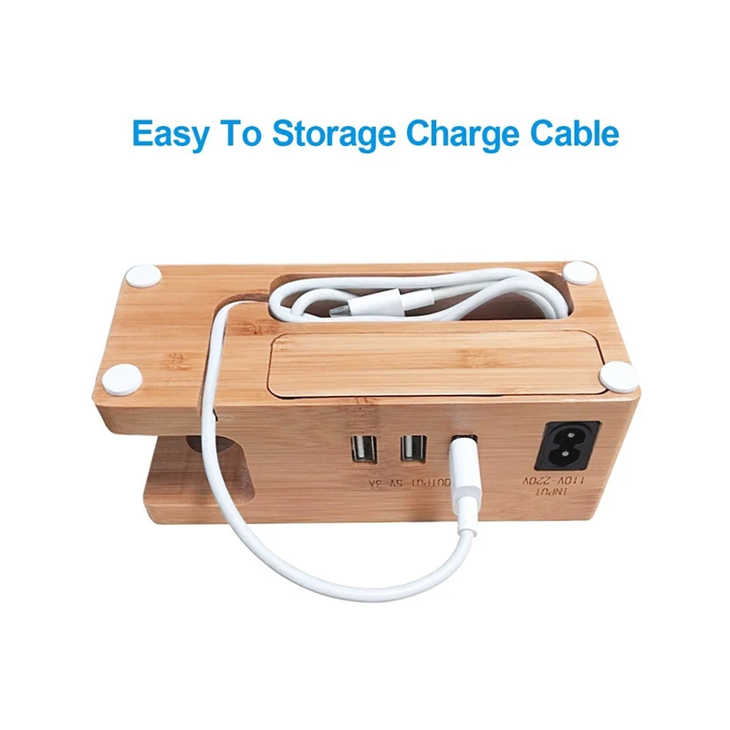 bamboo wood charging dock station mobile phone stand holder 3 usb charger station for apple watch iwatch iphone 12 11 pro max xr free global shipping