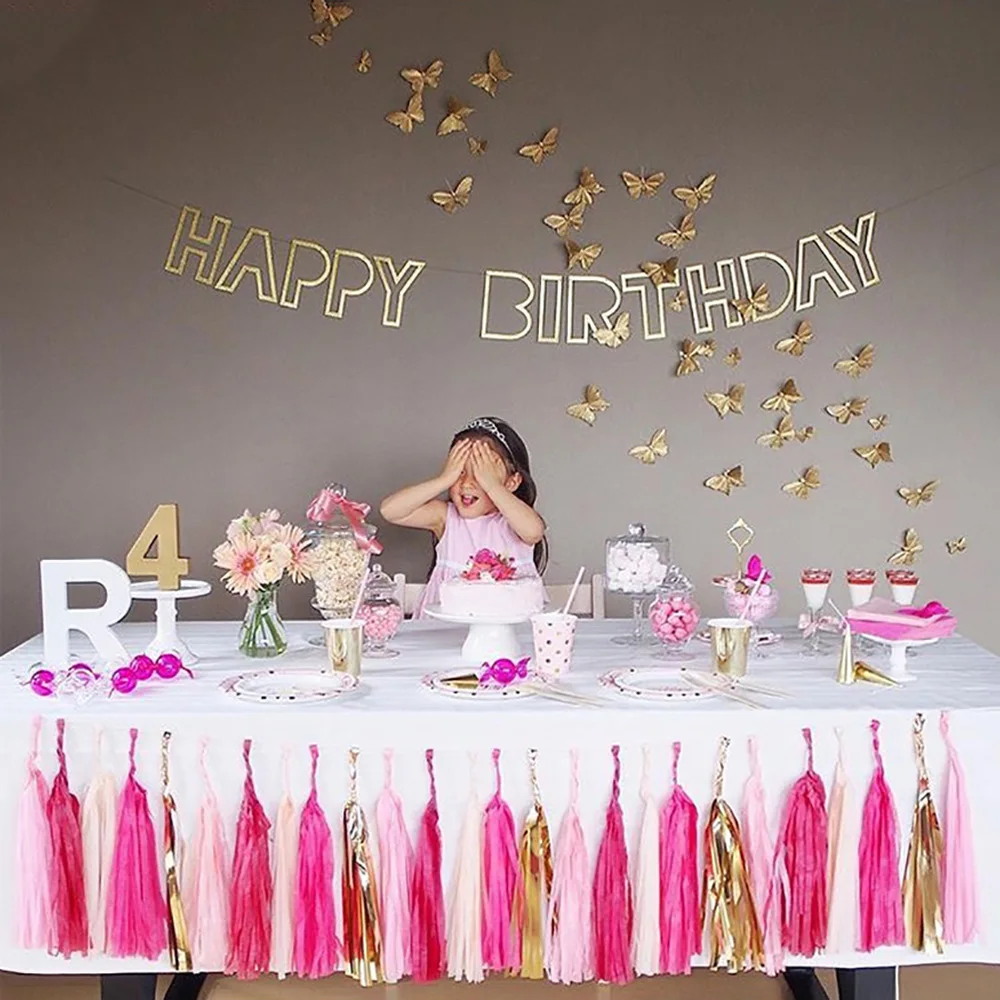 5 шт./компл. папиросная бумага с кисточками свадебное украшение лента-гирлянда