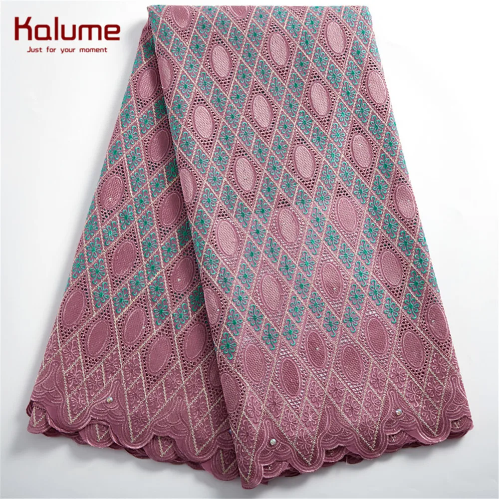 Африканская кружевная ткань Kalume 2021 Высококачественная швейцарская вуаль в