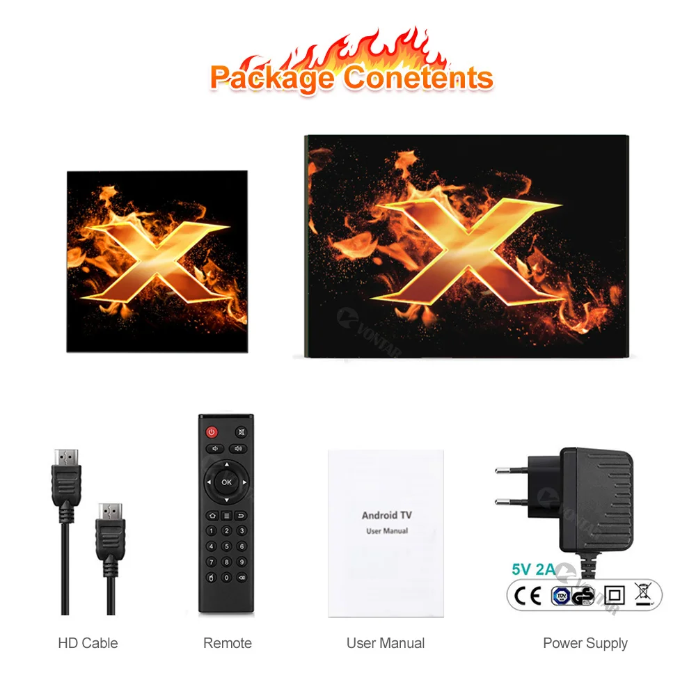 VONTAR X1 Smart TV Box Andriod 10 TVBOX 4GB 64GB 2.4G&5G wifi AC 6K Google Voice Assistant 60fps BT Youtube Media Player