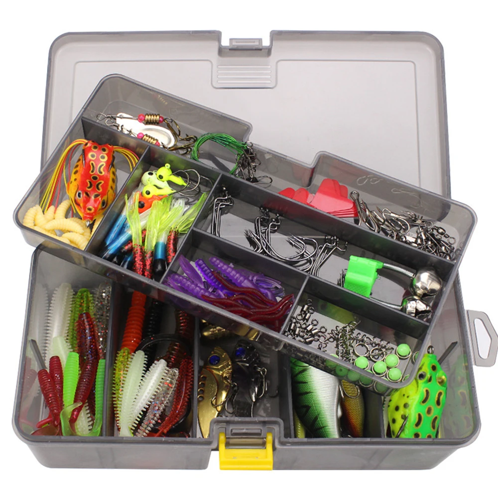 

168Pcs/set Multi-function Fishing Baits Hooks Kit Fishing Tackle Box Fishing Lures Set Artificial Bait Fishing Gear Accessories