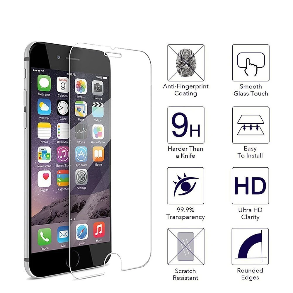 10 шт. закаленное стекло для iPhone 6 6S 7 8 Plus X XR XS Max премиум стекло для iPhone 11 Pro Max Защитная пленка для экрана
