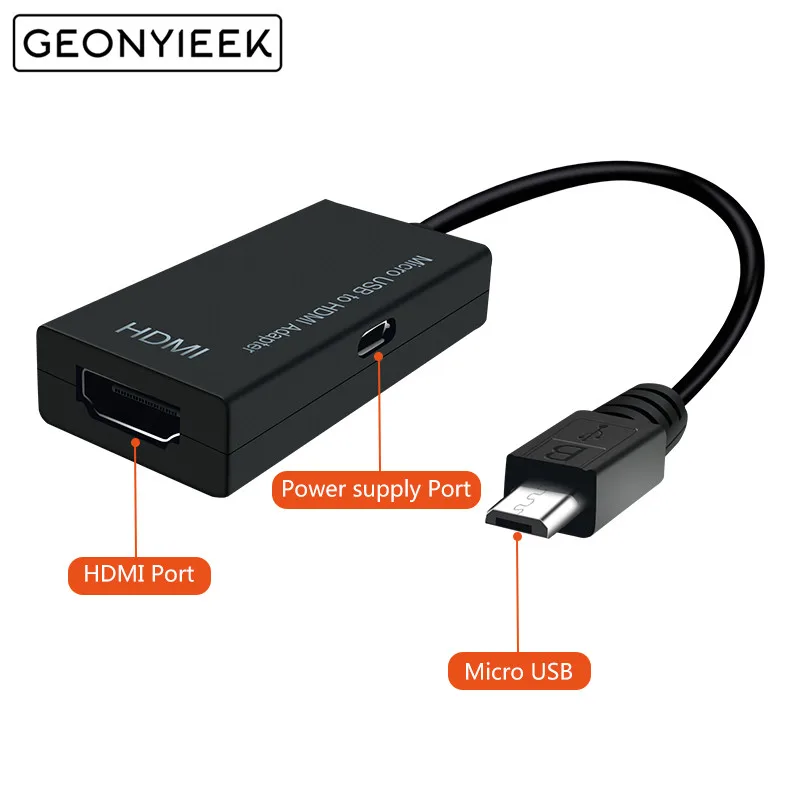 Micro USB мужчина к совместимому с HDMI переходник внутренней резьбой 1080P для телефонов