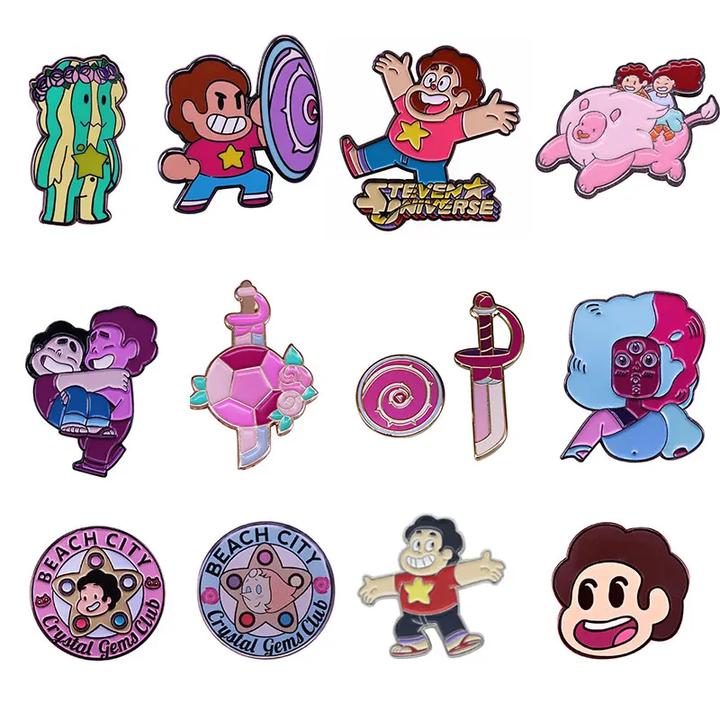 Steven кварцевые Вселенной эмаль на булавке для сбора творчества Кристальные