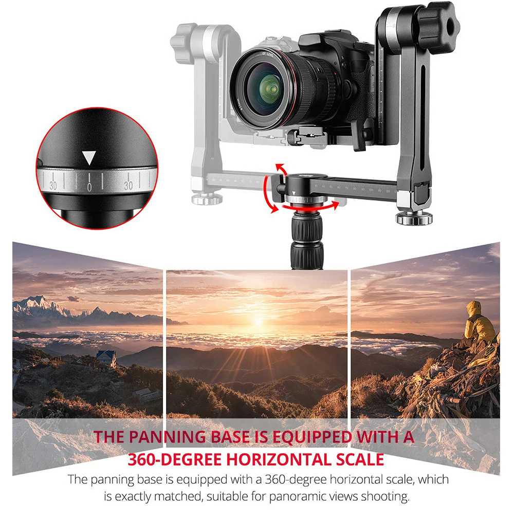 Головка штатива Andoer Gimbal для тяжелых условий панорамная 360 ° 1/4 дюйма и 3/8 Винт