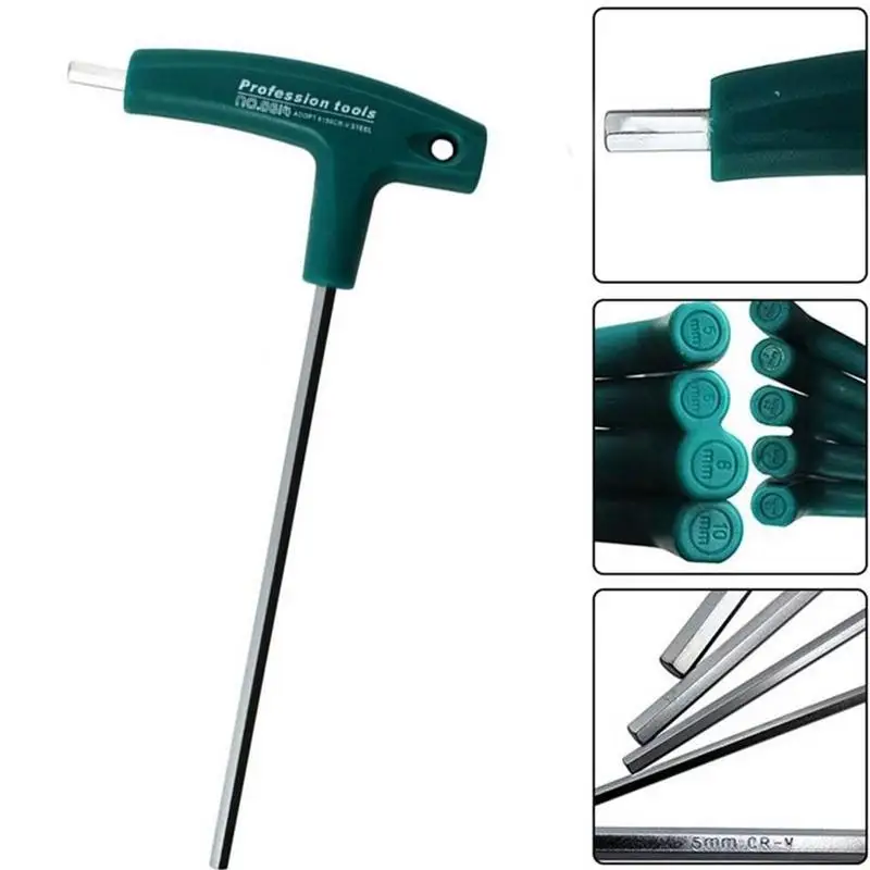 

T-Handle Hex Set Allen Screwdriver Bit Metal Key Screw Wrench Steel Tool S0M8