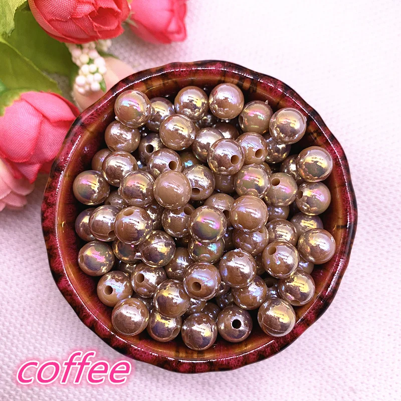 

NEW 6mm 8mm 10mm Shining AB Acrylic Imitation Pearls Loose Spacer Beads for Jewelry Making DIY Earrings Accessories #02