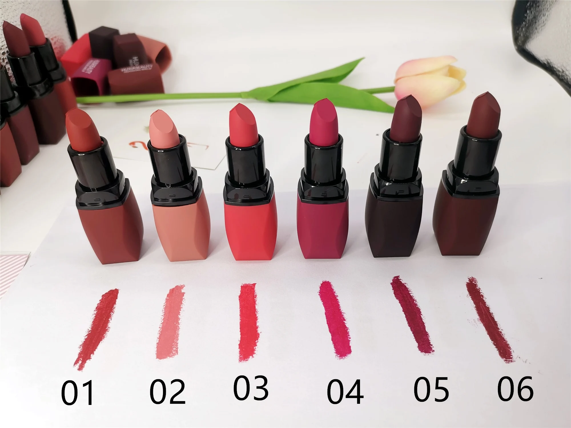Huxiabeauty 12 цветов натуральная матовая губная помада водостойкая сексуальный