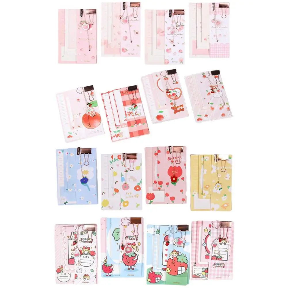

3 Books Sweet Notes Set Journal Scrapbooking Pink Small Fresh Notepad Kawaii Memo Pads Suit Students Stationery Supplies