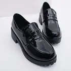 Туфли униформы женские японские с круглым носком, черные, коричневые, на резиновой подошве