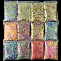 50g noble childhood fluorescent dot nail glitter flake circle round mixed 0 5 5mm colorful golden pet nail sequins glitter pd53