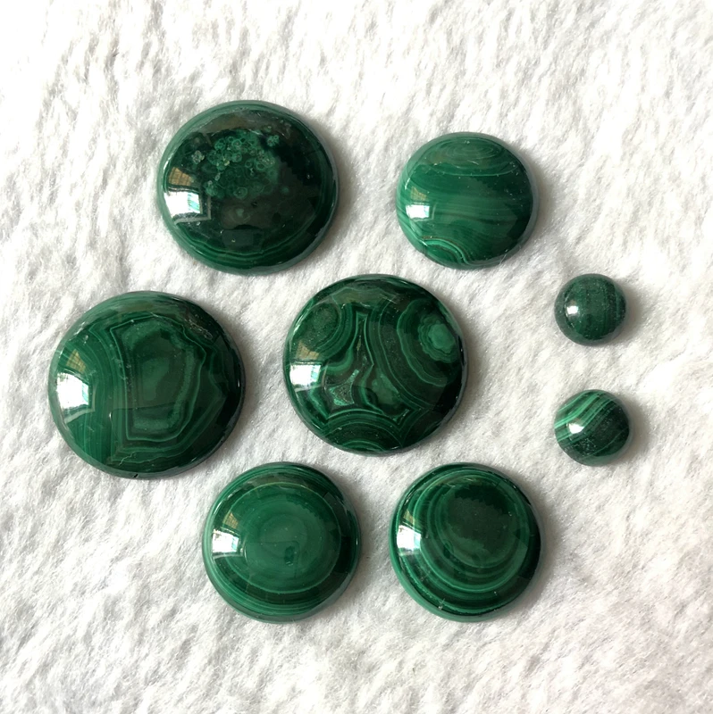 Круглые бусины из натурального малахита 6/8/10/12/15/18/20/25 мм 2 шт