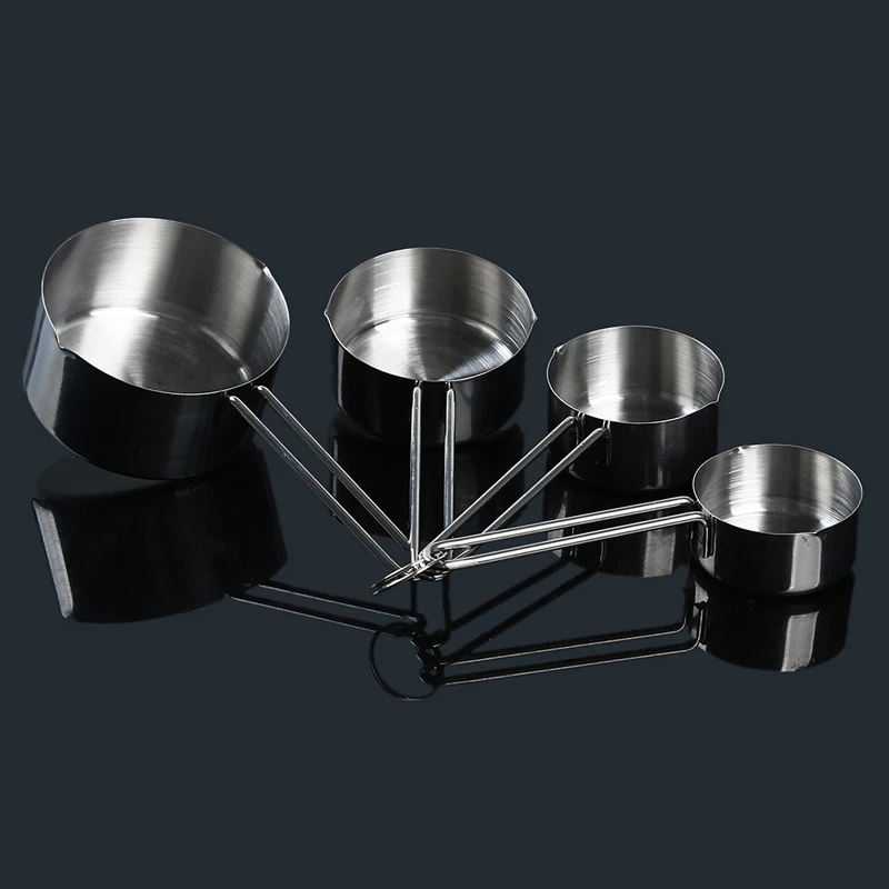 

Stainless Steel Scoop Measuring Cup Kitchen Measuring Baking Tea Coffee Spoon Kichen Accessories Measuring Tool Set 4Pcs/Set