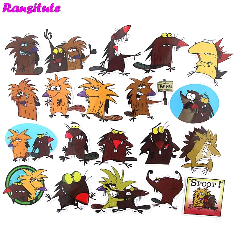 20 шт./компл. Angry Beaver ПВХ водонепроницаемая забавная наклейка игрушка багажная