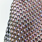 Стразы для косплея, 30x90 см, с аппликацией, кристаллами ab, ажурная ткань черного цвета