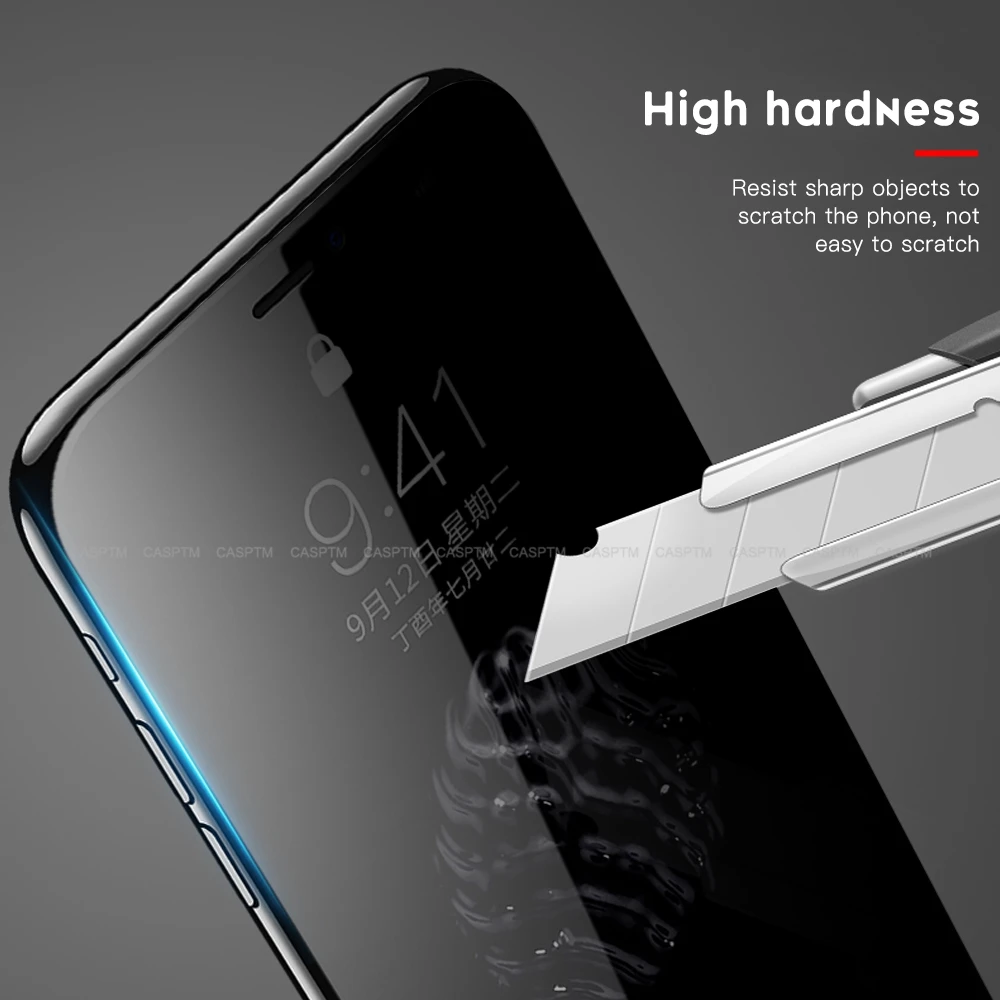 3D Privacy Black Screen Protector For iPhone 14 13 12 11 Pro Max X XS XR 6S 6 7 8 Plus Mini SE Anti-peeping Glass Protector Flim