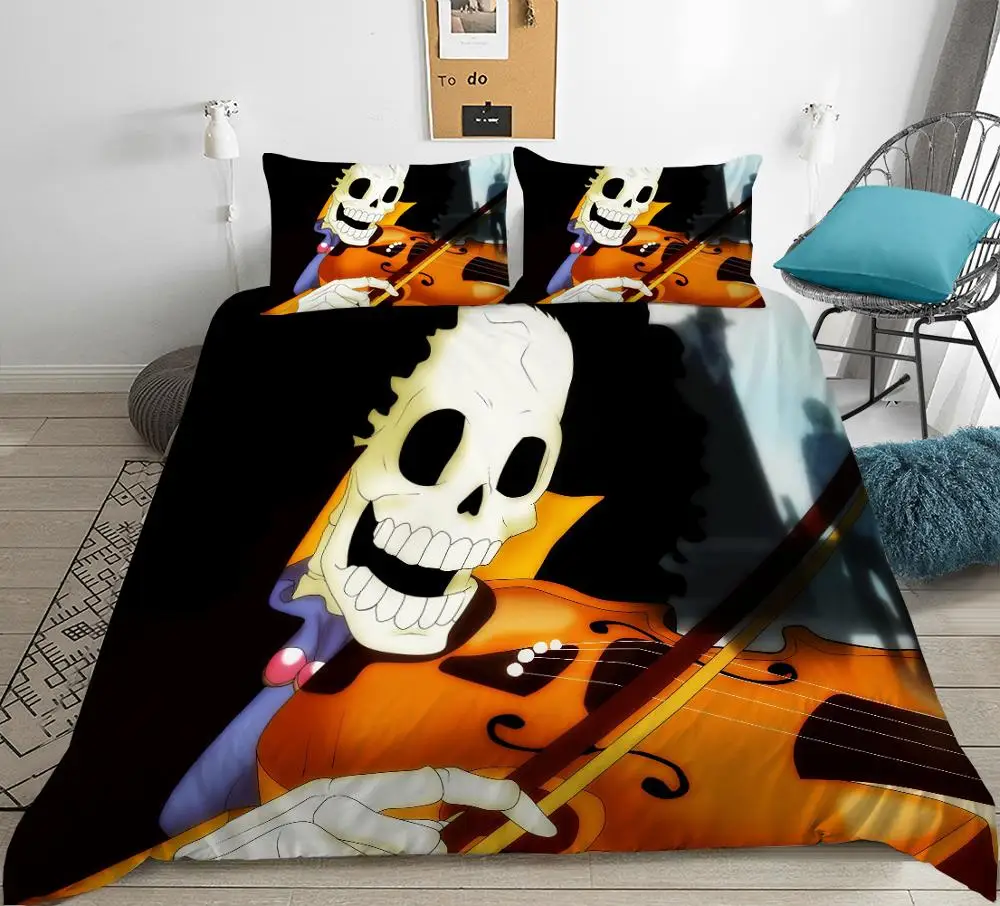 

Anime One Piece Comforter Bedding Set Duvet Covers Pillowcase 3D Print Bedclothes Home Textile Cartoon Queen King Size Kids Gift
