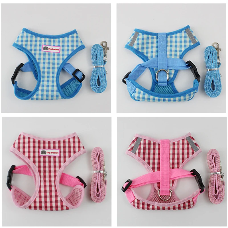 Шлейка для собак чихуахуа нейлоновая сетчатая жилетка мопса маленьких и средних