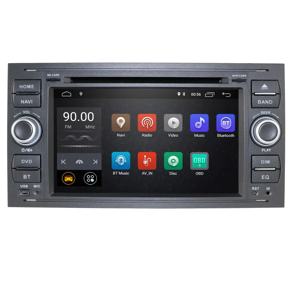 Ips DSP 2 din Android 9 автомобильный радиоприемник мультимедиа для Ford Focus 2 3 mk2 Mondeo 4 Kuga Fiesta Transit подключение S-MAXC-MAX - Цвет: Black