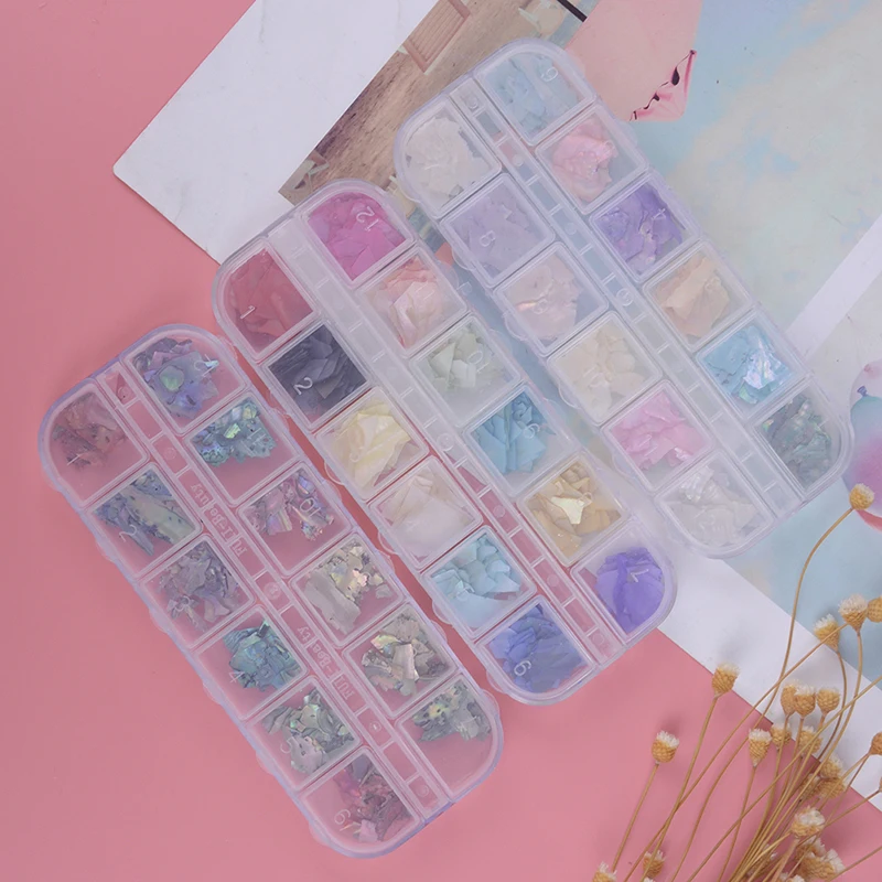 12 ячеек 3D маникюрный очаровательный лак для ногтей несимметричная Русалка