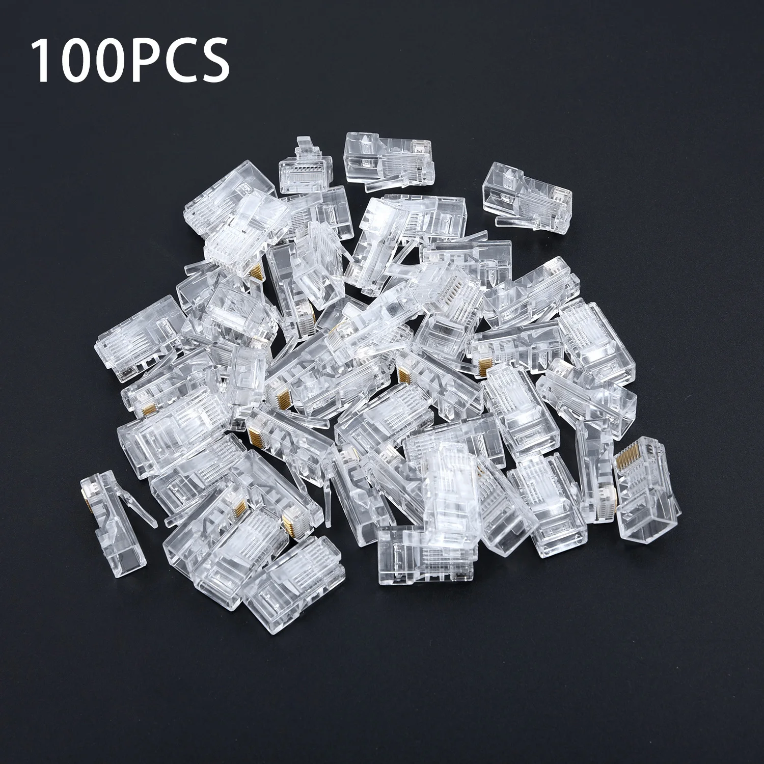 100 шт. RJ45 сетевой модульный разъем 8P8C CAT5e Кабельный соединитель конец проходит